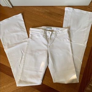 High rise and flared! Worn 1 time in the dressing room! Size 25 with 36“ inseams